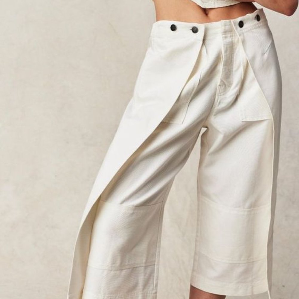 NWOT Free People Keep Calling Wide Leg Crop Pants - Picture 2 of 7